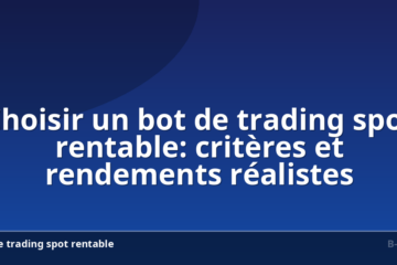 Choisir un bot de trading spot rentable: critères et rendements réalistes