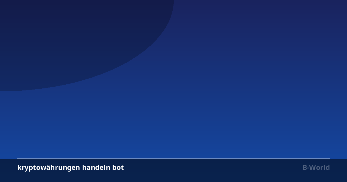 Kryptowährungen handeln Bot: BTC, Altcoins und Indizes automatisieren