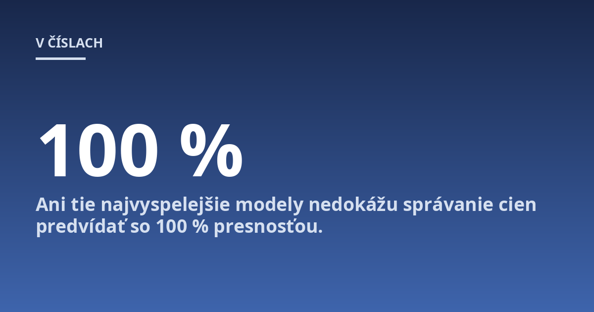 Ani tie najvyspelejšie modely nedokážu správanie cien predvídať so 100 % presnosťou.